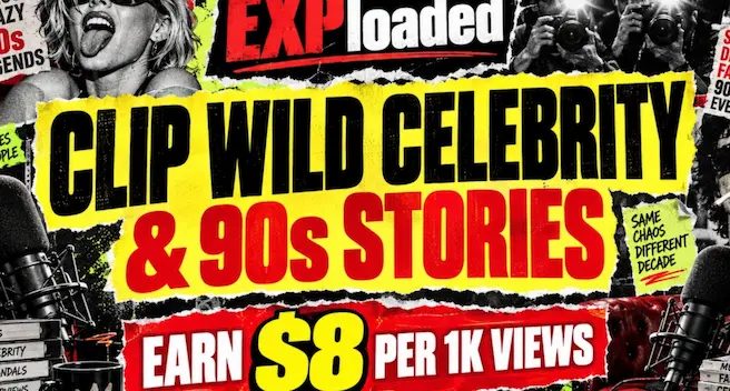 CLIP CELEBRITY & 90s STORIES EARN $8 P/1K VIEWS