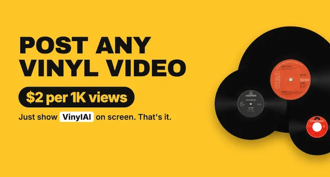 VinylAI · what's my vinyl worth? · $1 per 1K