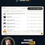 GrowFleet app walkthrough approving and scheduling posts at 0:19