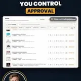 GrowFleet app walkthrough approving and scheduling posts at 0:01