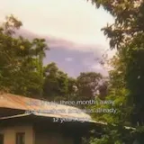 Nostalgic yard and house footage with text at 0:01