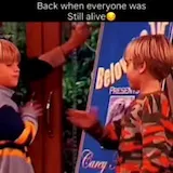 Nostalgia edit of old TV and photo clips at 0:01