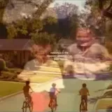 Nostalgic vintage-style montage of kids on bikes at 0:01