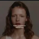 Diverse portraits with politics text overlay at 0:02