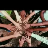 Graffiti message montage with hands and train at 0:07