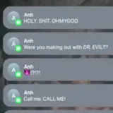 Film scene of girl texting in bed at 0:14