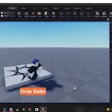 Roblox Studio balls drop test with Superbullet AI prompt at 1:02