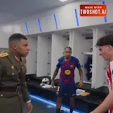 AI locker room skit with a soldier at 0:17