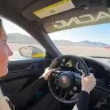 Woman drives Porsche on Speed Vegas track at 1:08