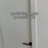 A camera tours a $2,000,000 apartment and its stream room, bedroom at 0:01