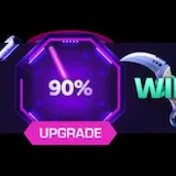 A Skin.club animation pitches CS2 skin upgrades at a 90% chance at 0:01