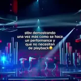 He sings the words Me, Come and On, tells the crowd You love me at 0:44