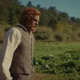 A greeting in a rural field brings hungry villagers and a line about at 0:22