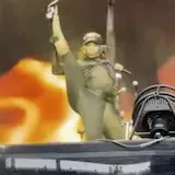 Victoria Monét sings and dances through fire visuals on the Frequency at 0:01